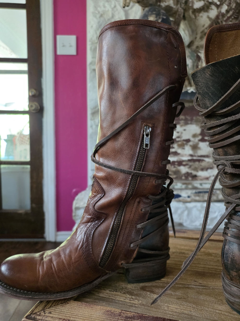 Freebird by Steven Brown Lace-Up Tall Leather Boots - Picture 5 of 11